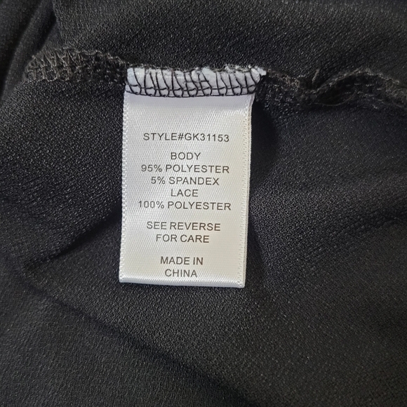 Alison Andrews Women's Black Mesh Polka Dot Sleeve Shirt Size Medium - Picture 7 of 10